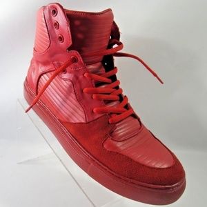 Balenciaga Size 9 Red Pleated Trainers Mens L3D26